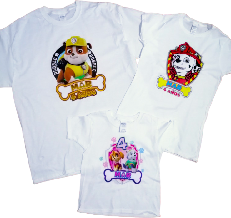 Camisetas personalizadas fashion de paw patrol