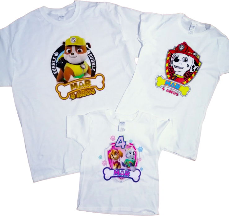 Camisas furthern personalizadas paw patrol