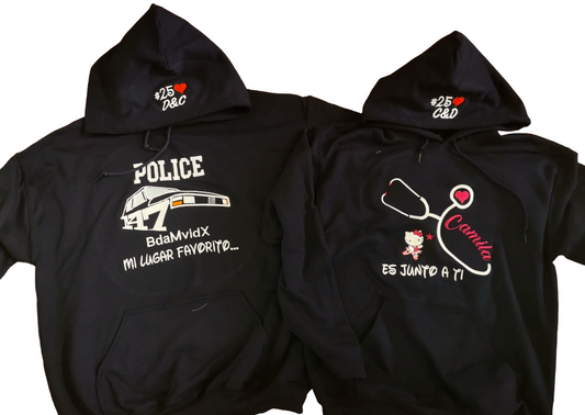 Buzo POLICE / ENFERMERA (Numeral-Iniciales-Nombre)