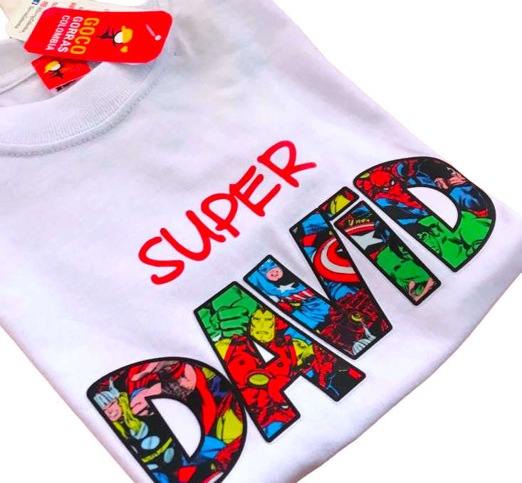 Camiseta THE MARVEL SUPER HEROES DAD / MOM / SUPER...