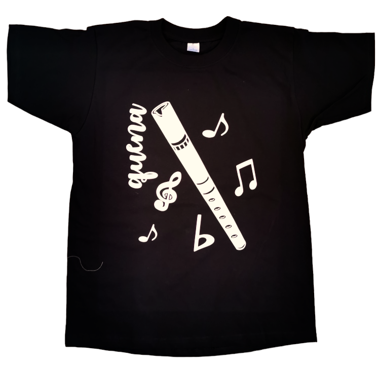 Quena con notas musicales