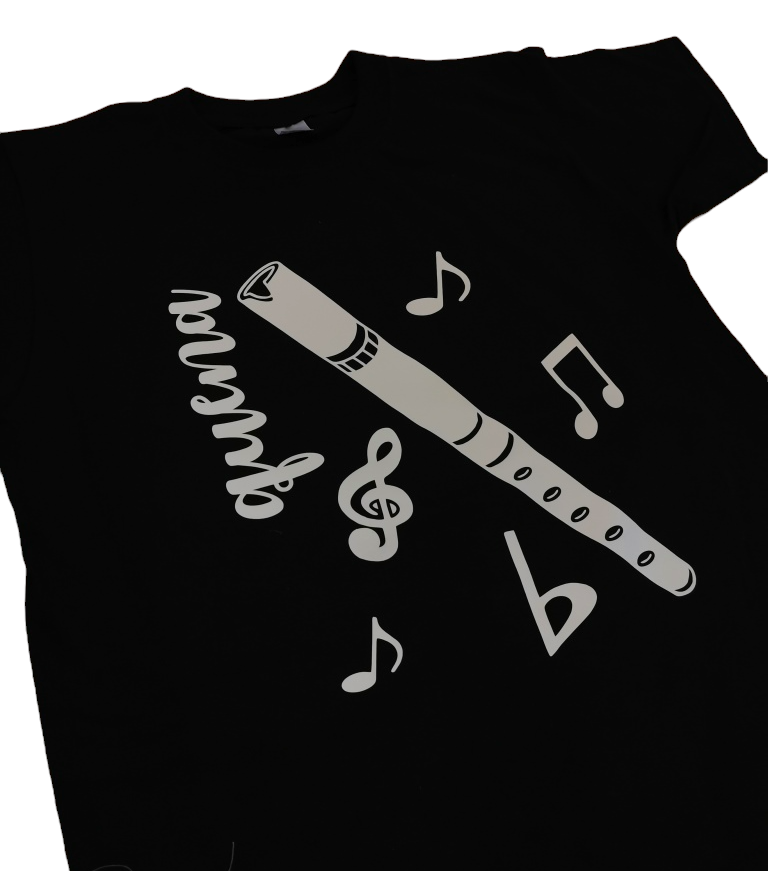 Camiseta QUENA CON NOTAS MUSICALES