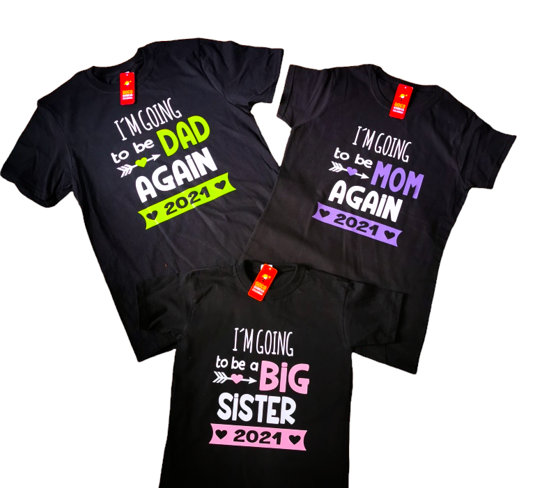 Camiseta DAD AGAIN / MOM AGAIN / BIG SISTER