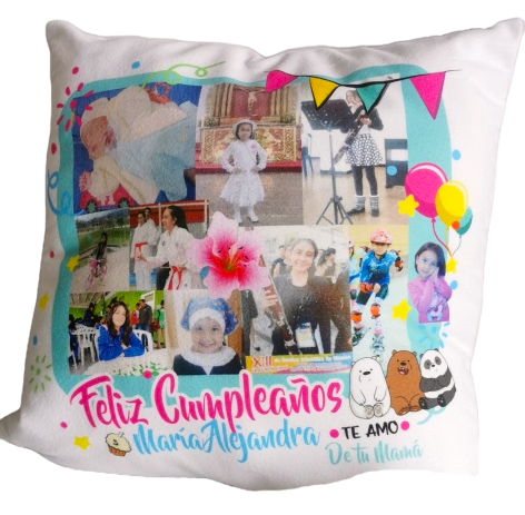 Cojín FELIZ CUMPLEAÑOS (Fotos-Nombre)