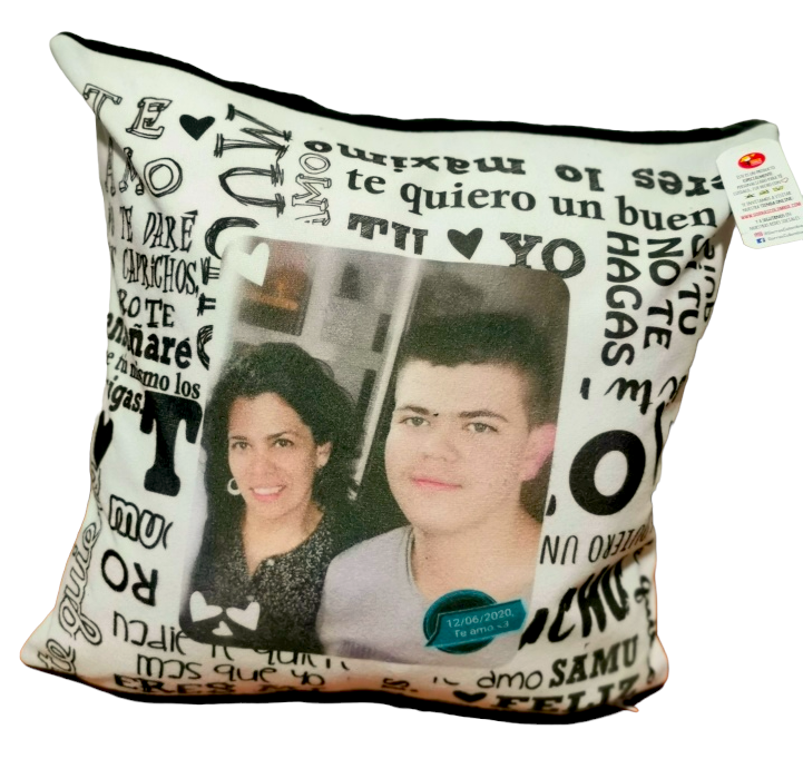 Cojín COLLAGE FRASES - MADRE E HIJO (Foto)
