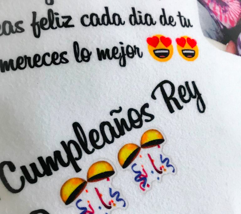 Cojín FELIZ CUMPLEAÑOS REY (Fotos-Texto)