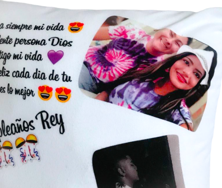 Cojín FELIZ CUMPLEAÑOS REY (Fotos-Texto)