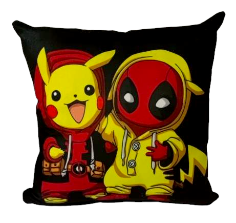 Cojín PIKACHU Y DEADPOOL (Texto)