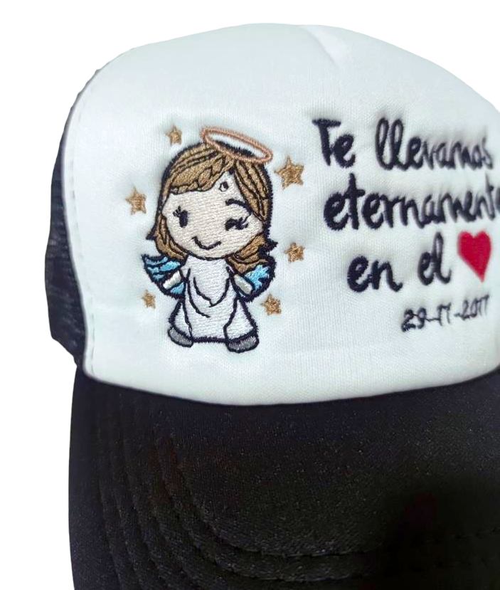 Gorra ÁNGEL - TE LLEVAMOS ETERNAMENTE EN EL CORAZÓN (Fecha)