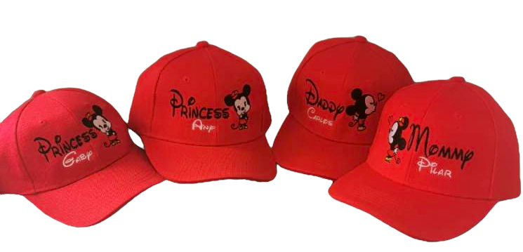 Gorras MICKEY Y MINNIE - DADDY, MOMMY & PRINCESS (Nombres)