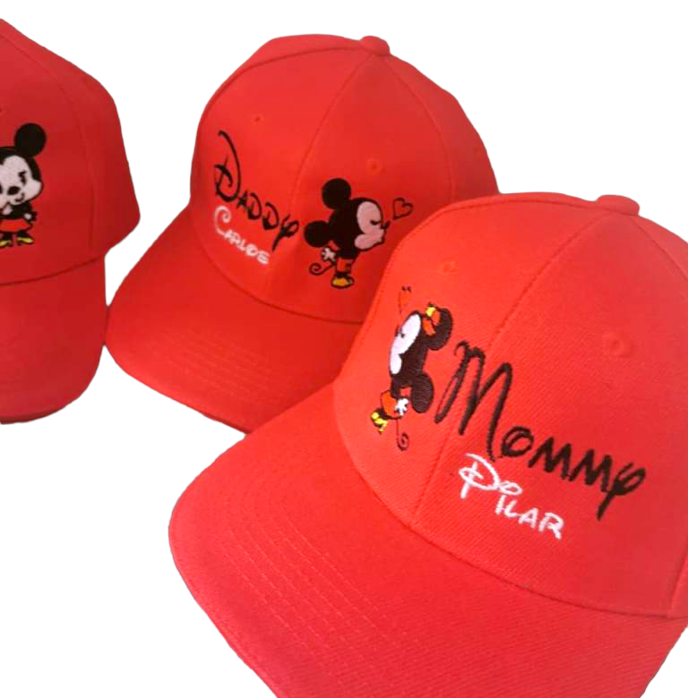 Gorras MICKEY Y MINNIE - DADDY, MOMMY & PRINCESS (Nombres)