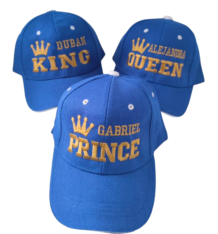 Gorras KING, QUEEEN & PRINCE (Nombres)