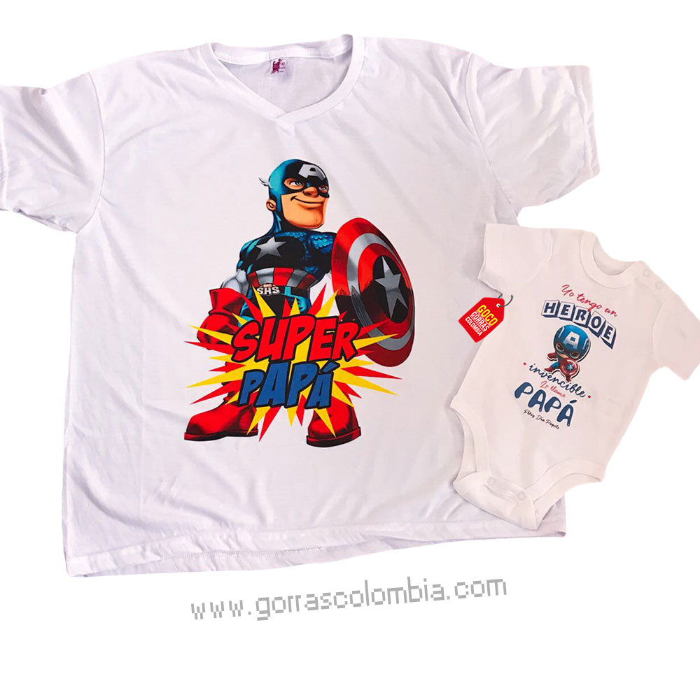 Camiseta / Body - SUPER PAPÁ CAPITÁN AMÉRICA