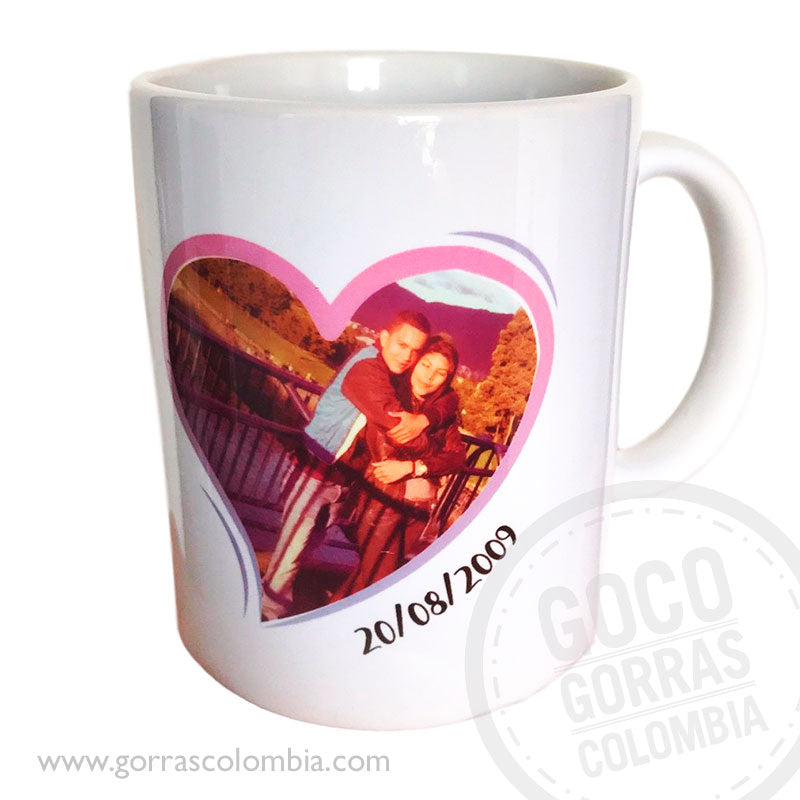 Mug CORAZÓN (Foto-Fecha)