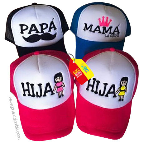Gorras PAPÁ, MAMÁ E HIJAS