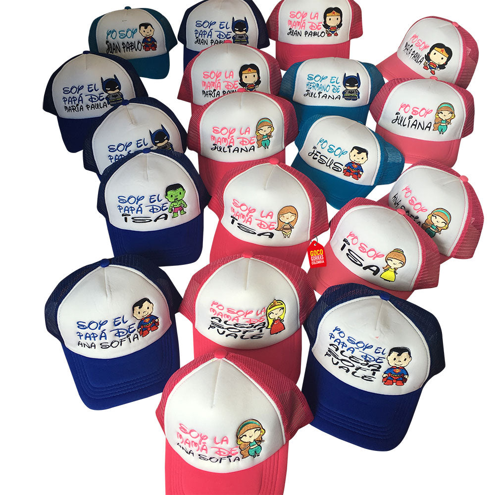 Gorra SUPER HÉROE / PRINCESA (Parentesco-Nombre)