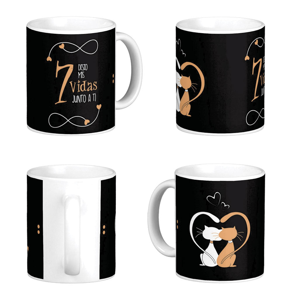 Mug DESEO MIS 7 VIDAS JUNTO A TI (Frase)