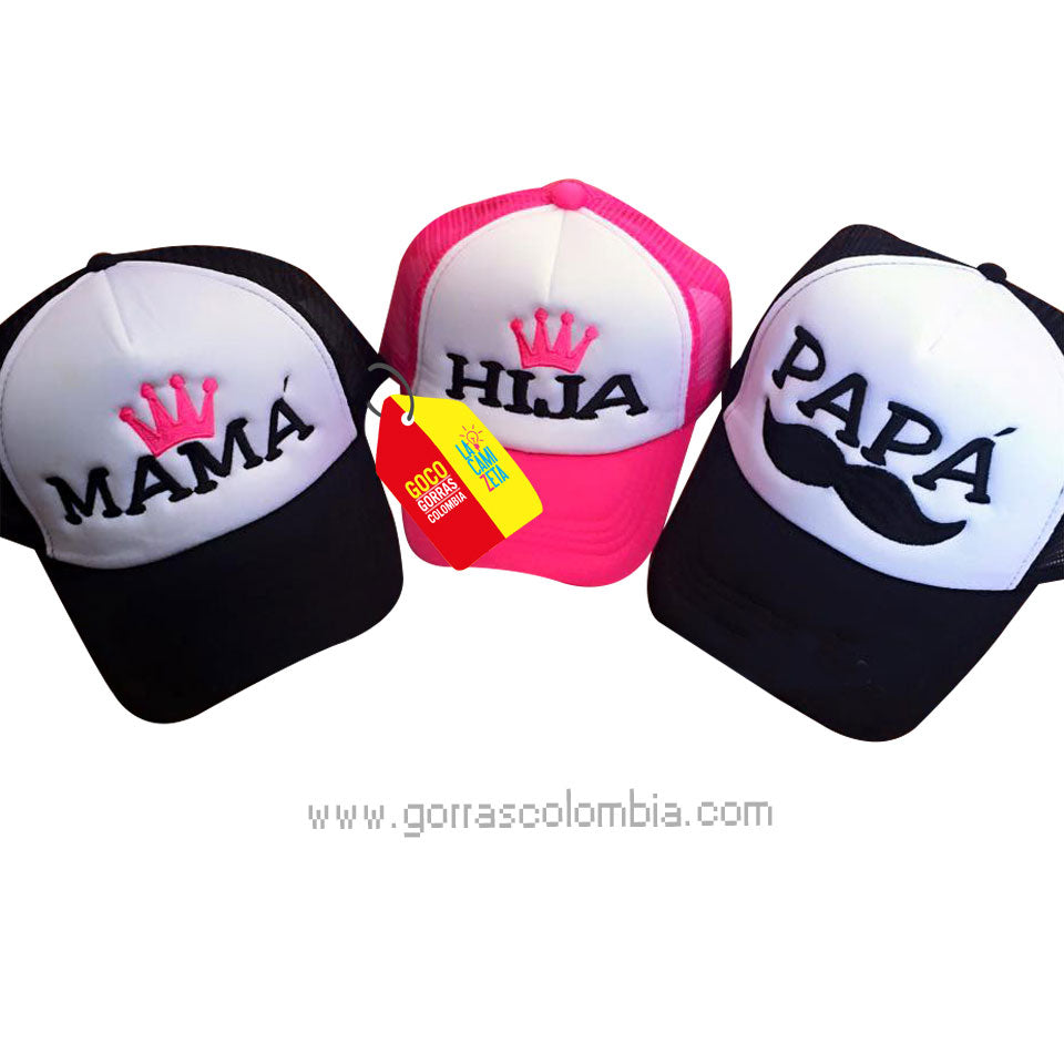 Gorras PAPÁ, MAMÁ E HIJA