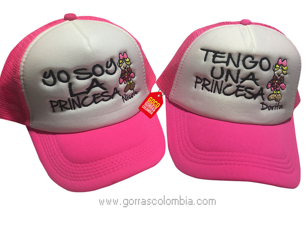 Gorras PRINCESA - MAMÁ E HIJA (Nombres)