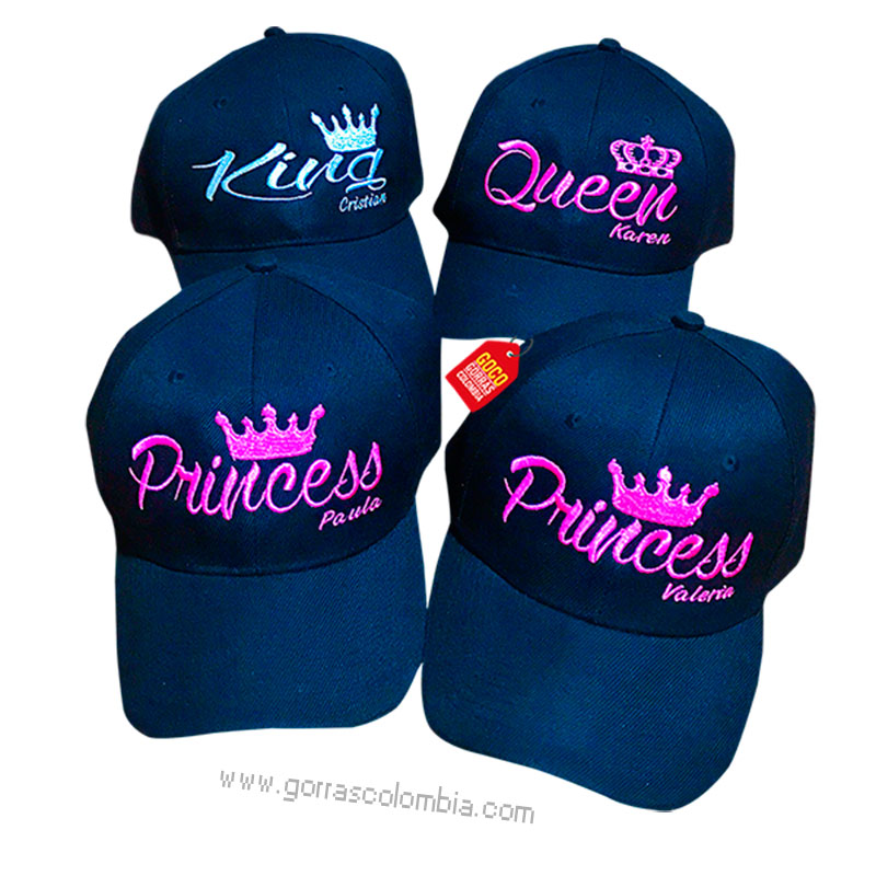 Gorras KING, QUEEN Y PRINCESS (Nombres)
