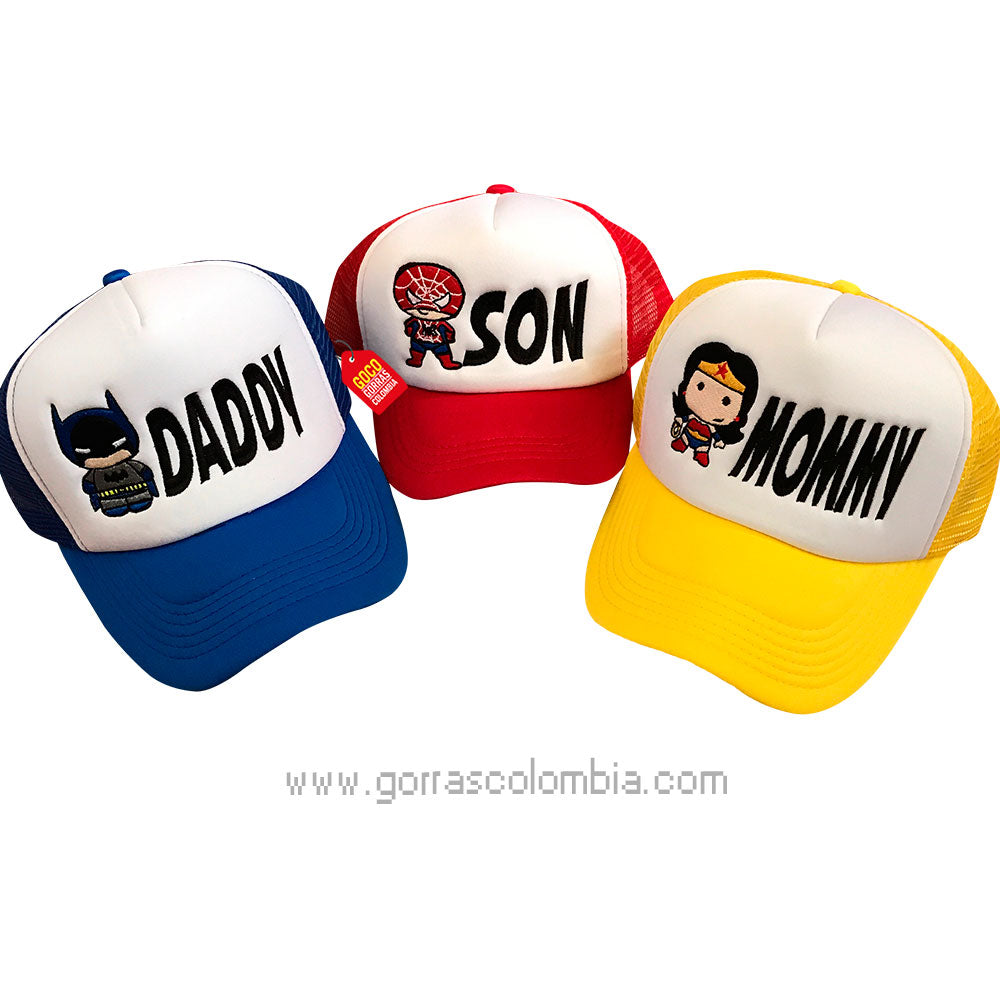 Gorras SUPER HÉROES - DADDY, MOMMY & SON