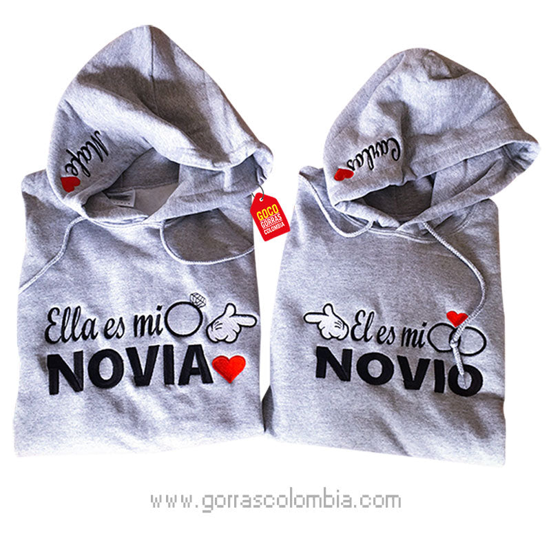 Buzo ELLA ES MI NOVIA / EL ES MI NOVIO (Nombre)