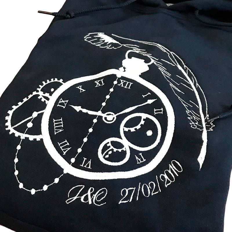 Buzo RELOJ PLUMA (Iniciales-Fecha)