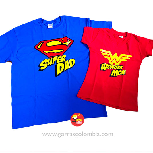 Camiseta SUPER DAD / WONDER MOM