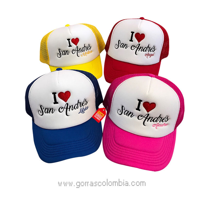 Gorra I LOVE SAN ANDRES (Nombre)