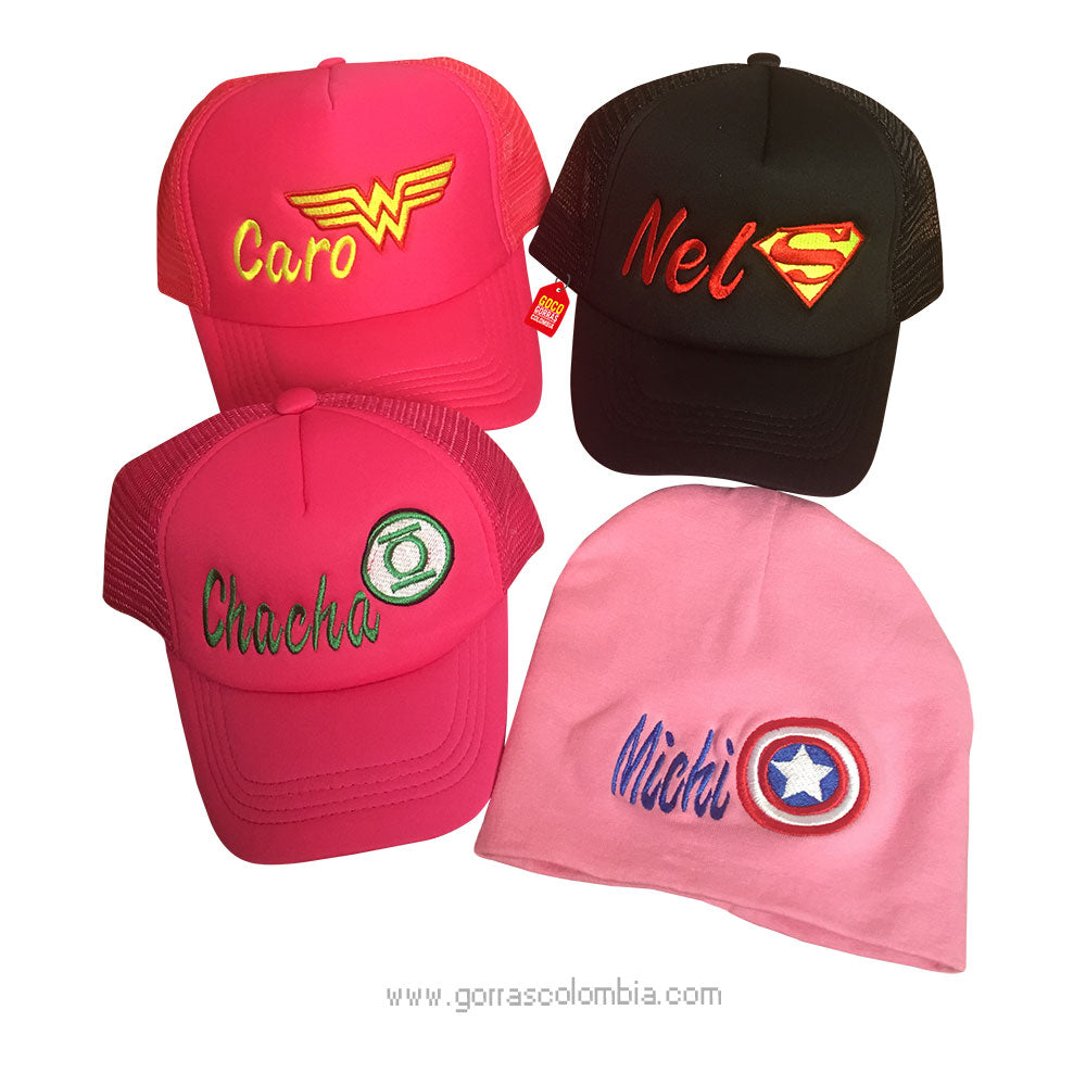 Gorras - Gorro FAMILIA SUPER HÉROES (Nombres)