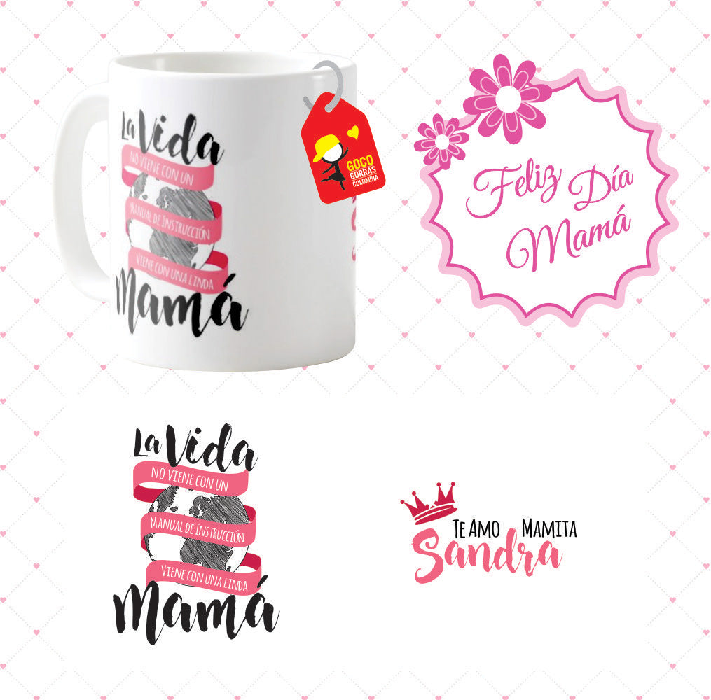 Mug LA VIDA CON MAMÁ... (Frase)