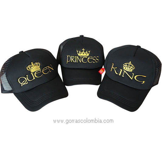 Gorras KING, QUEEN Y PRINCESS