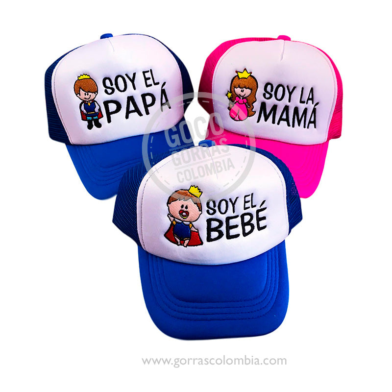 Gorras FAMILIA REAL - PAPÁ, MAMÁ Y BEBÉ