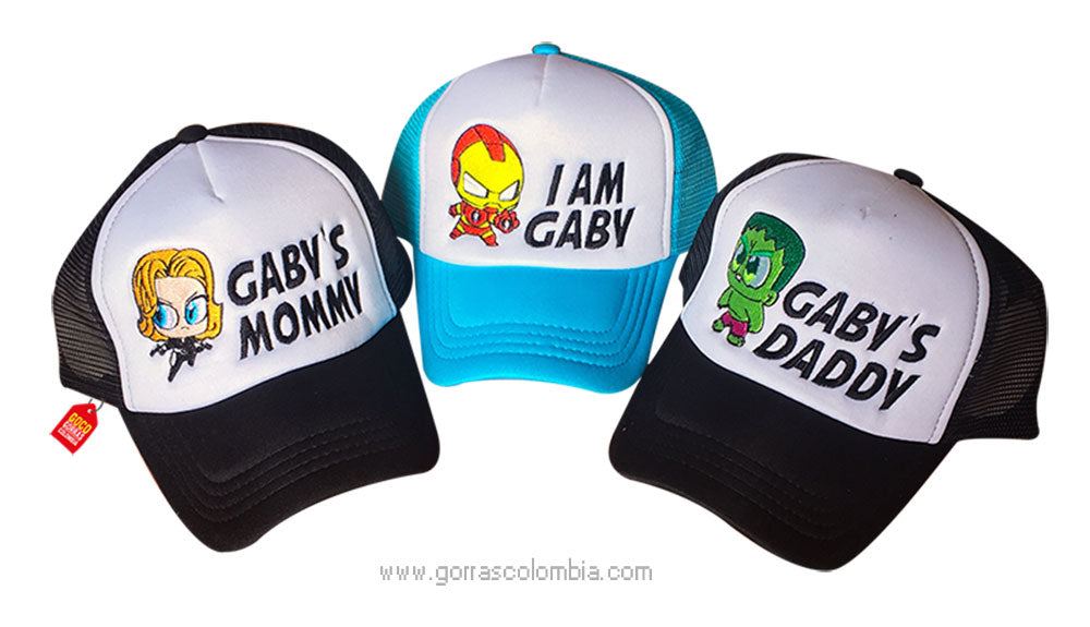Gorras SUPER HÉROES - DADDY & MOMMY (Nombre)
