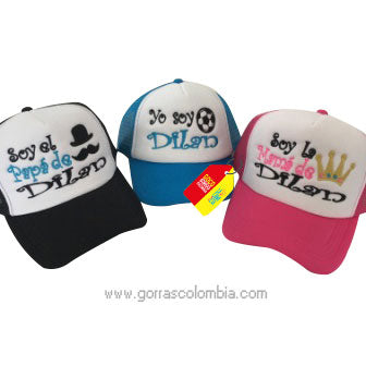 Gorras MOSTACHO, CORONA Y BALÓN - PAPÁS DE... (Nombre)