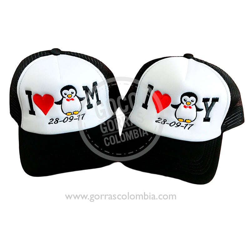 Gorra I LOVE PINGÜINO (Inicial-Fecha)