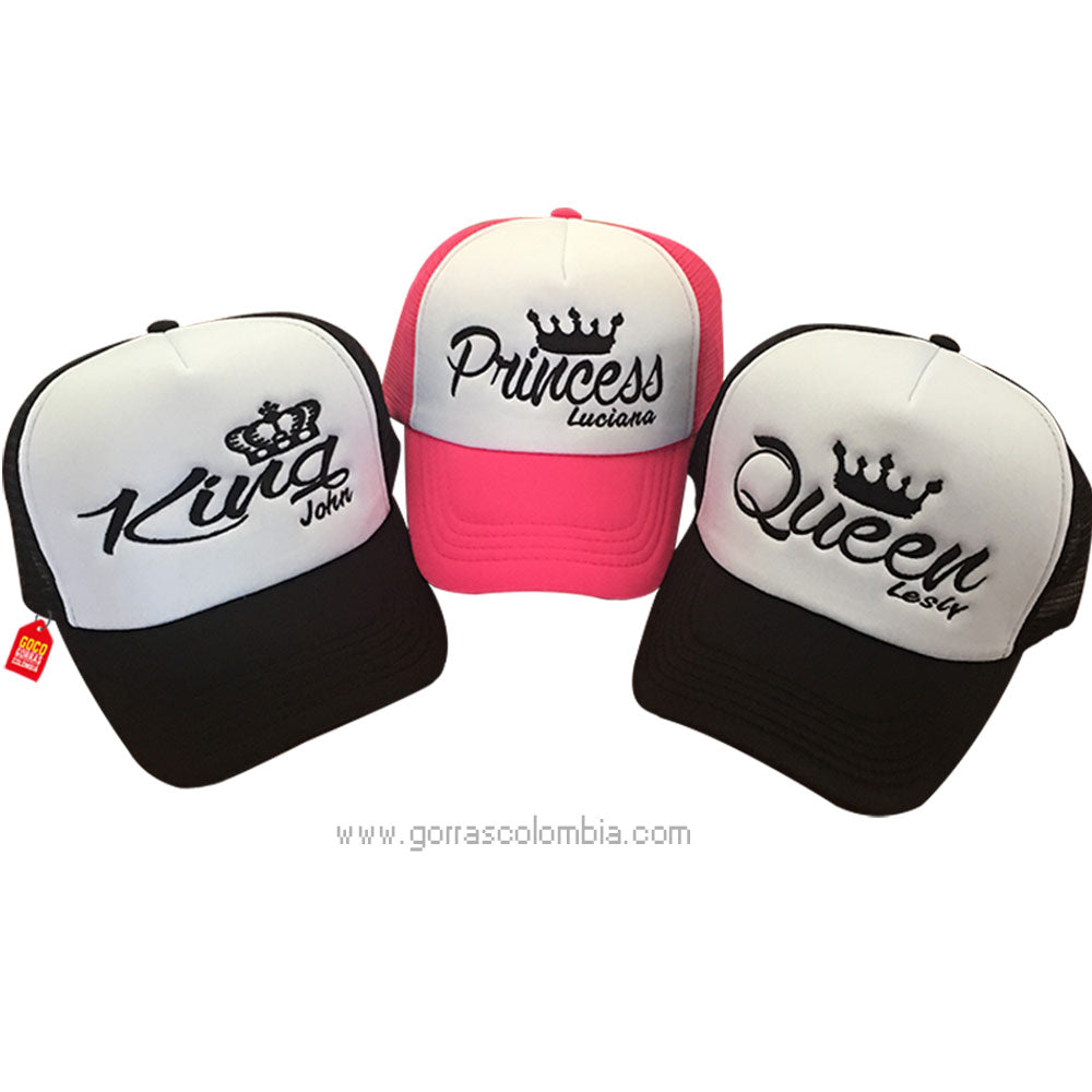 Gorras KING, QUEEN Y PRINCESS (Nombres)