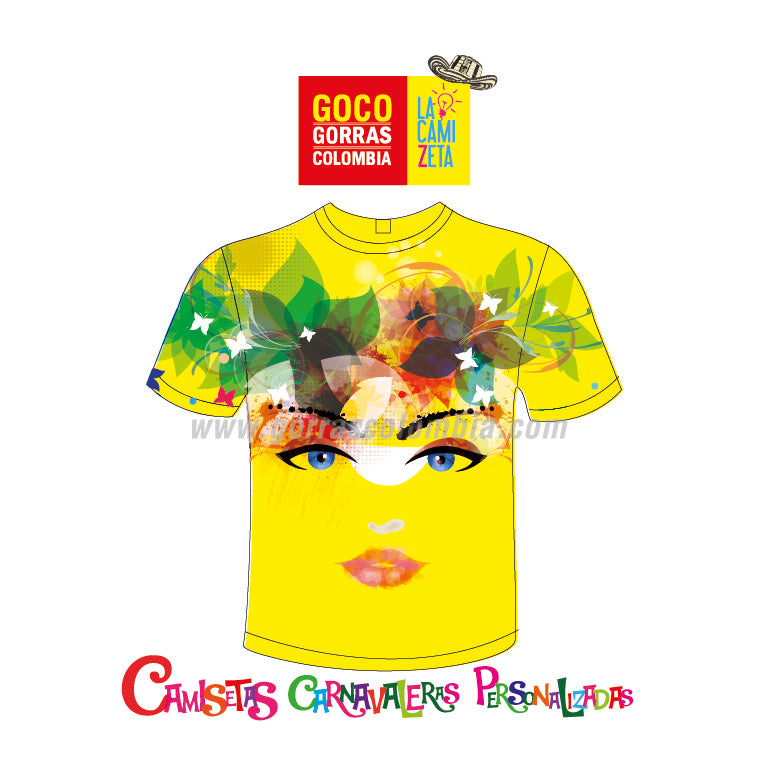 Camiseta Carnavalera ROSTRO DE MUJER