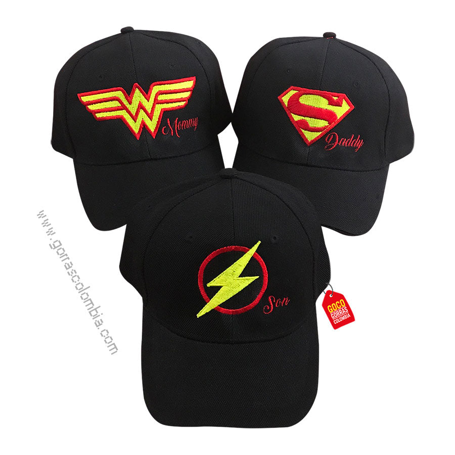 Gorras SUPER HÉROES - DADDY, MOMMY & SON