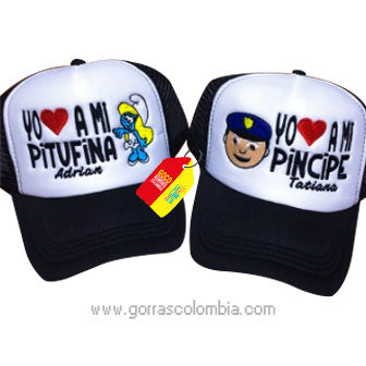 Gorras PITUFINA Y PINCIPE (Nombres)