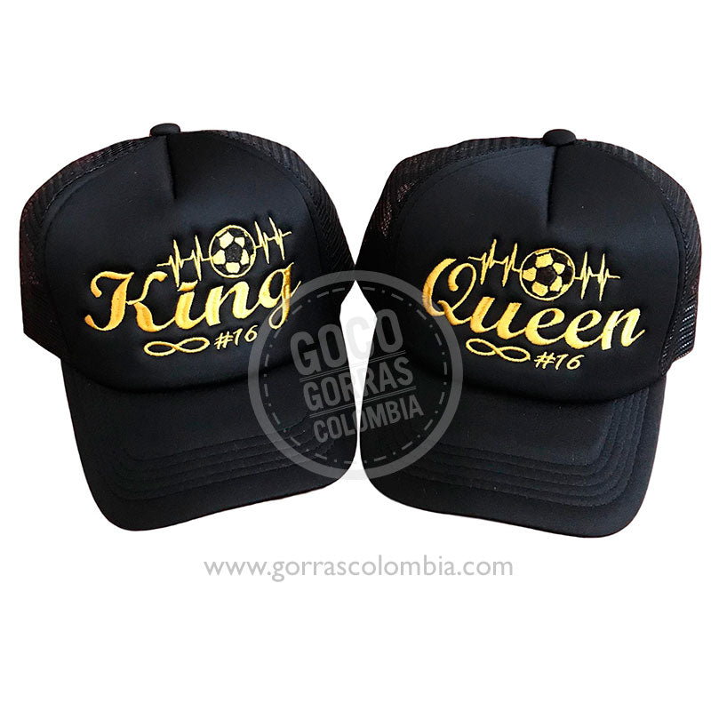 Gorras KING Y QUEEN - FÚTBOL (Numeral)
