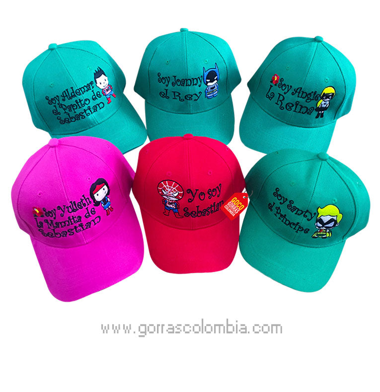 Gorra SUPER HÉROES (Parentesco-Nombre)