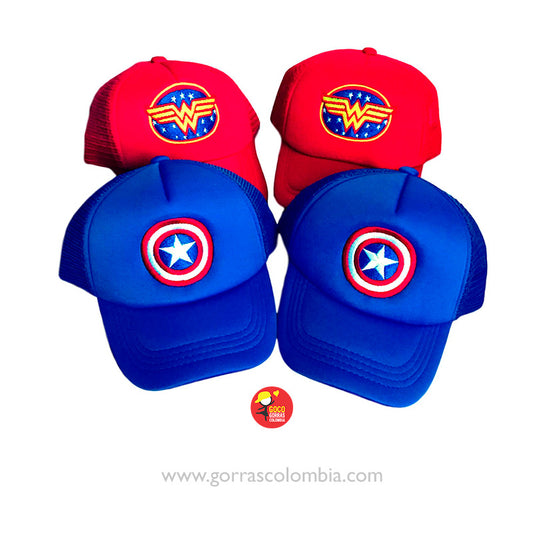 Gorras CAPITÁN AMÉRICA Y MUJER MARAVILLA