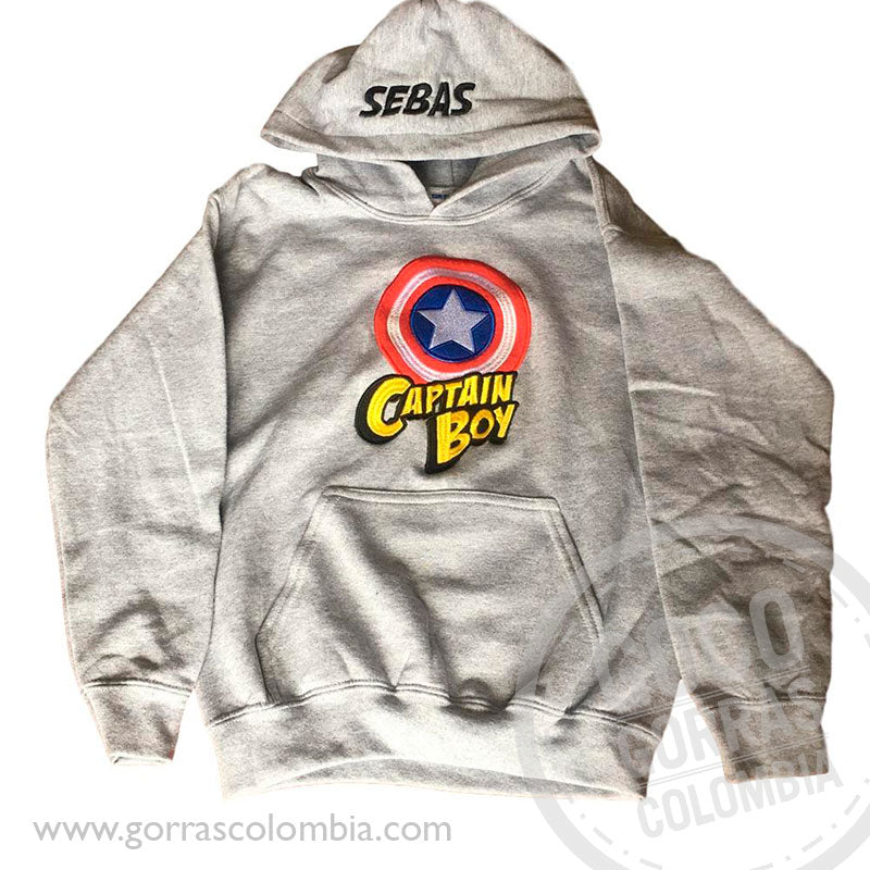 Buzo CAPITÁN AMÉRICA - CAPTAIN BOY (Nombre)