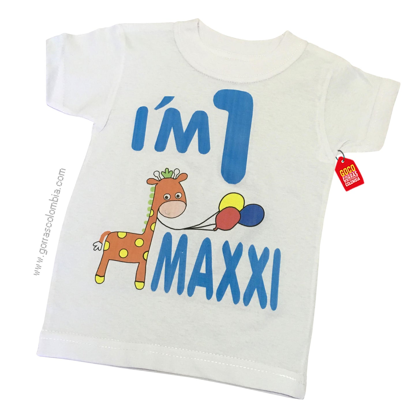 Camiseta JIRAFA CON GLOBOS