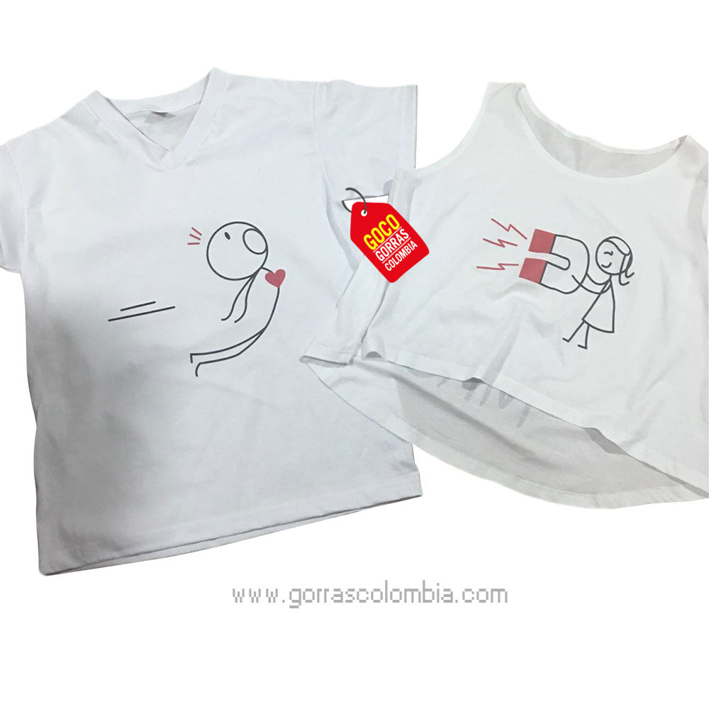Camiseta / Esqueleto PAREJA PALITOS CON IMÁN