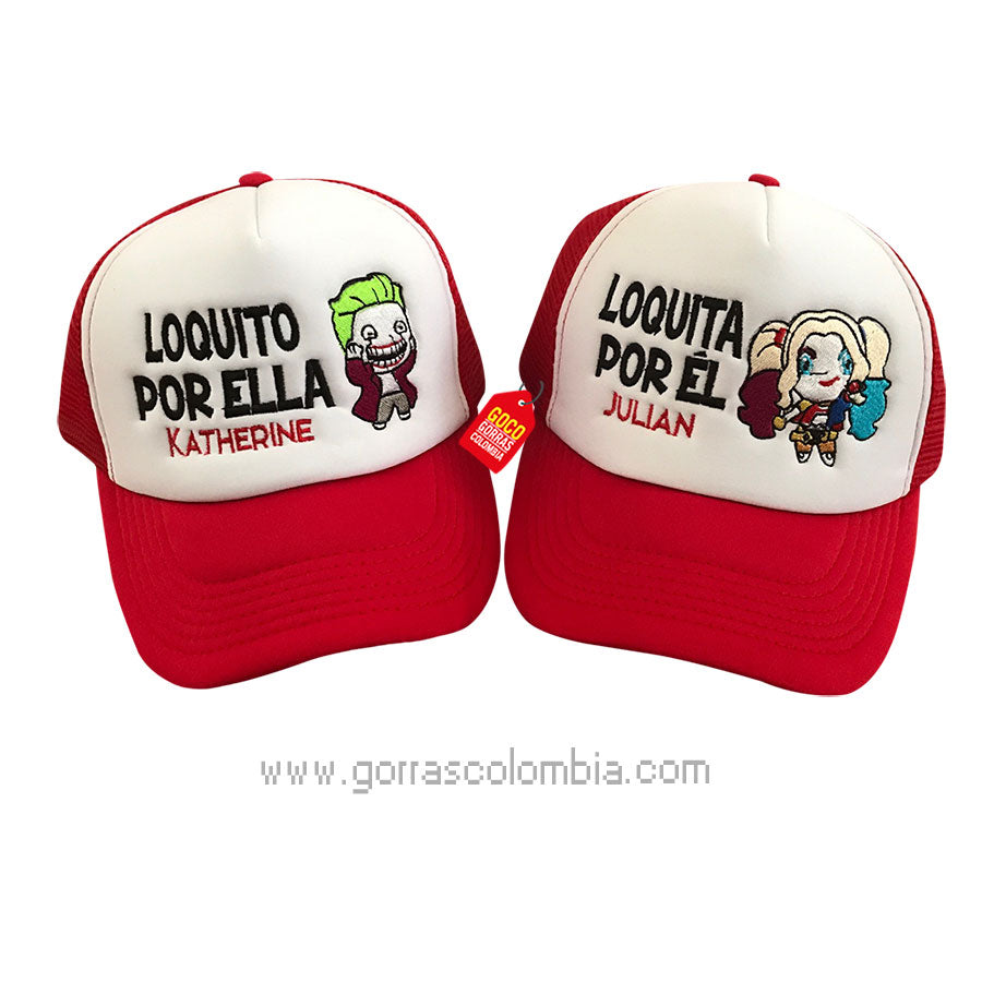 Gorras JOKER Y HARLEY QUINN - LOCOS (Nombres)