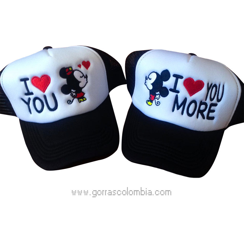 Gorras MINNIE Y MICKEY - I LOVE YOU