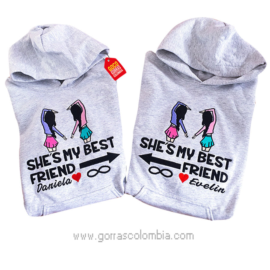Buzo SHE'S MY BEST FRIEND - MUÑECAS (Nombre)