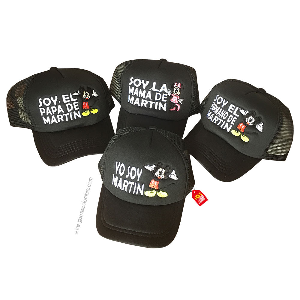 Gorras MICKEY - PAPÁ, MAMÁ Y HERMANO DE... (Nombre)